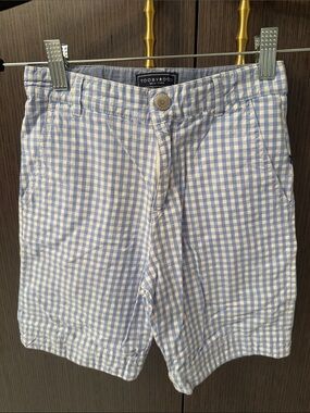 Toobydoo Light Blue and White Gingham Kids Shorts